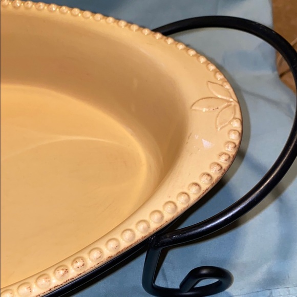 BX45 Signature 2005 Mustard Yellow Elegant Oval Serving Platter with Handles - Picture 4 of 8